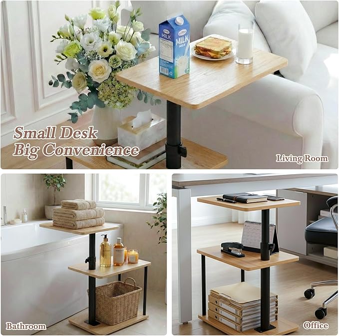 Faesun 360° Swivel Side Table for Height Adjustable, C Shaped End Table for - Image 5
