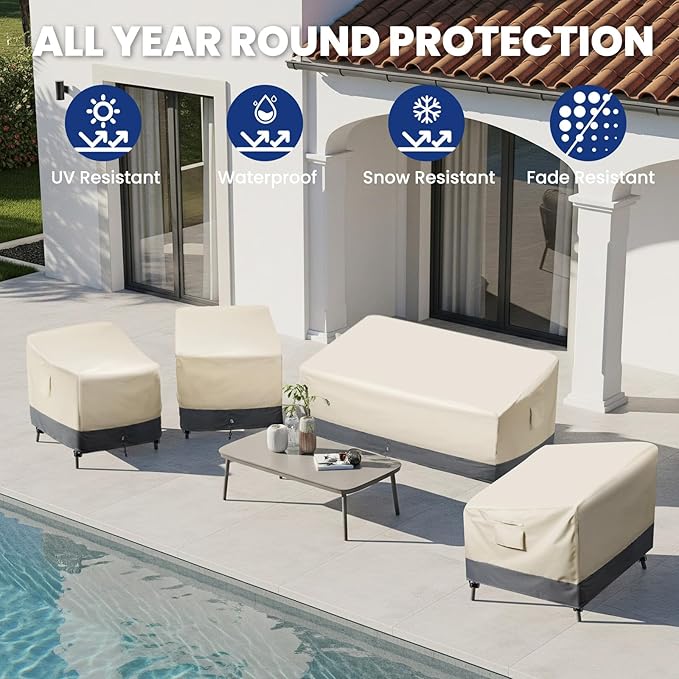 Extra Heavy Duty Patio Chair Covers Waterproof, 2 Pack Patio Furniture Covers - Image 7