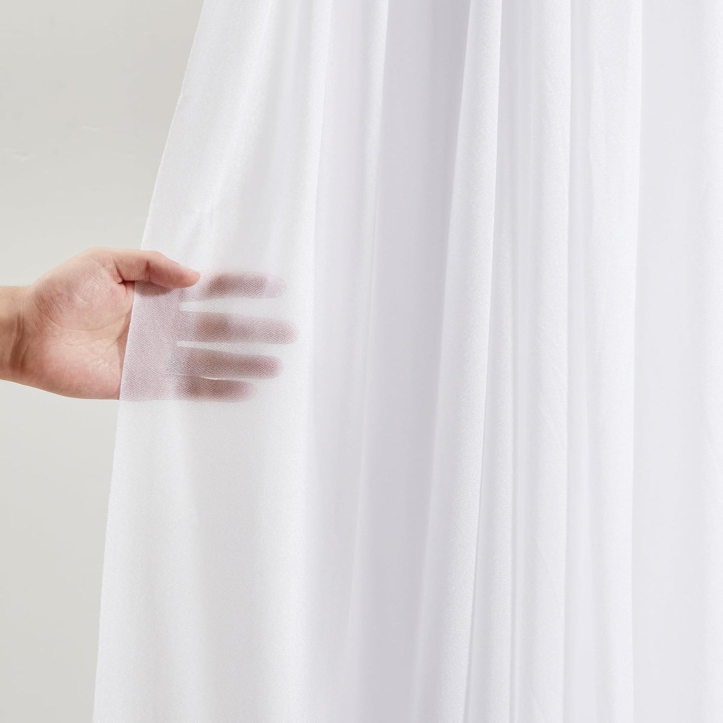 Wedding Arch Draping Fabric 1 Panel 30" X 20FT Sheer Arch Drapes Fabric White Backdrop Curtains for Wedding Arbor Ceremony Birthday Party