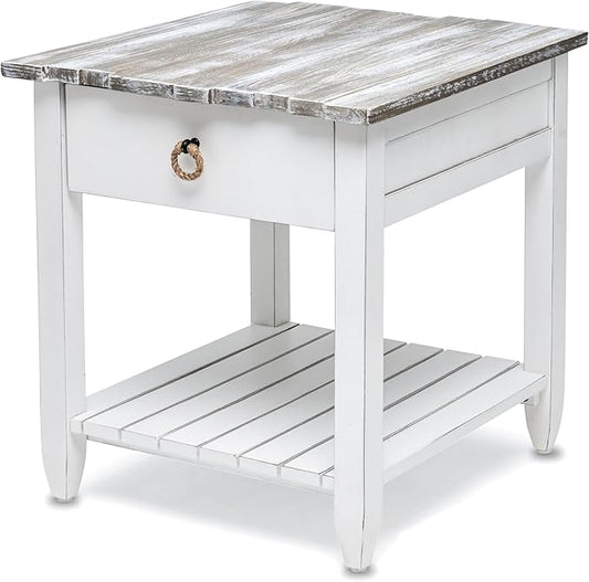 Sea Wind Florida Picket Fence Wood End Table by LineageCollections