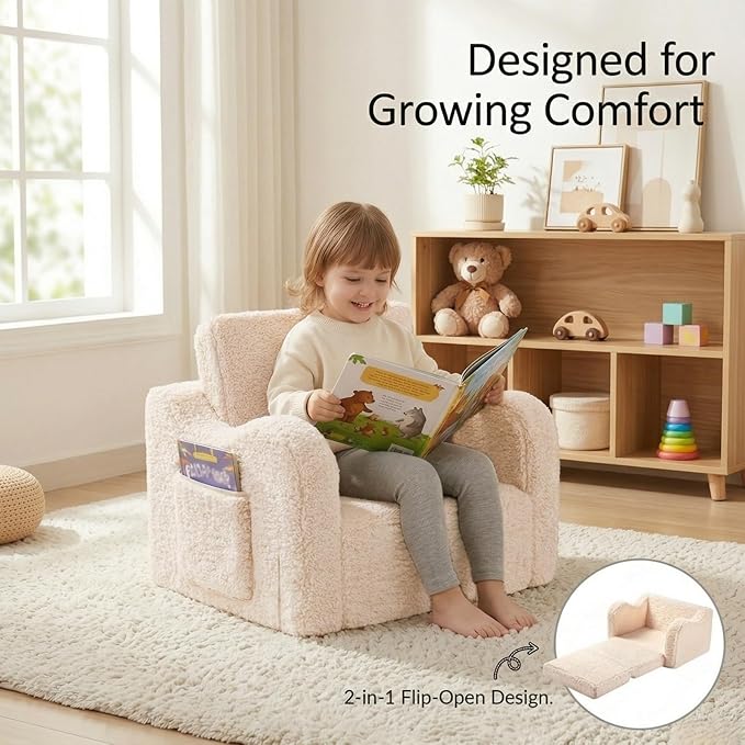MOMCAYWEX Kids Sofa, 2-in-1 Flip-Out Foam Couch - Image 4