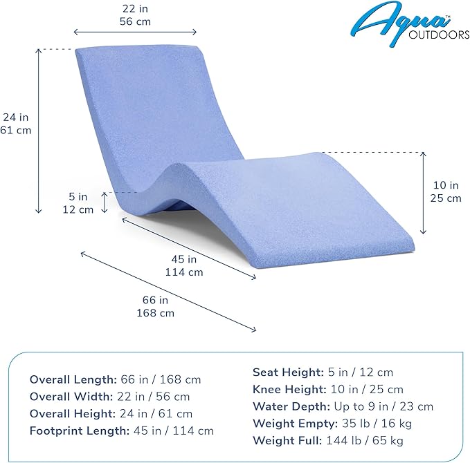 Aqua Outdoors - in-Pool Chaise Lounger - Pool & Sun Shelf Lounge Chair - - Image 3