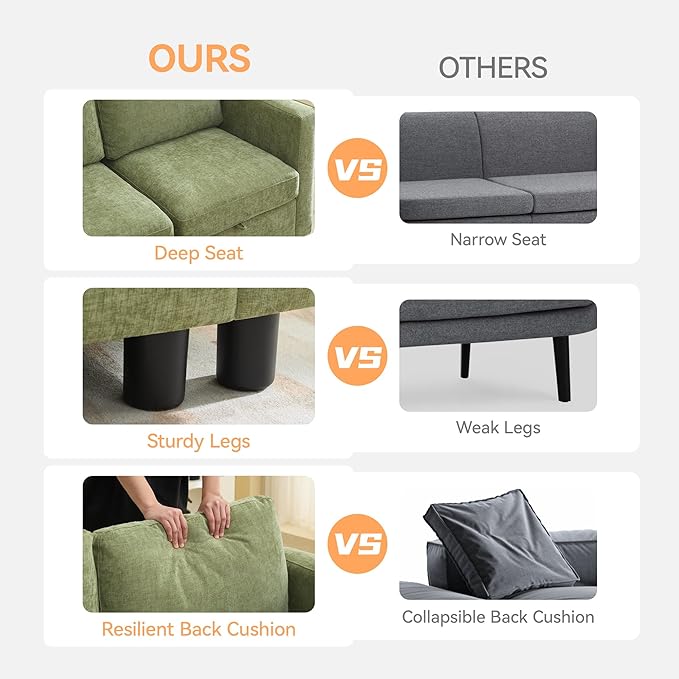 WUTUTUEE 107”Modular Sectional Sofa Convertible U Shaped Sofa Couch Set - Image 5