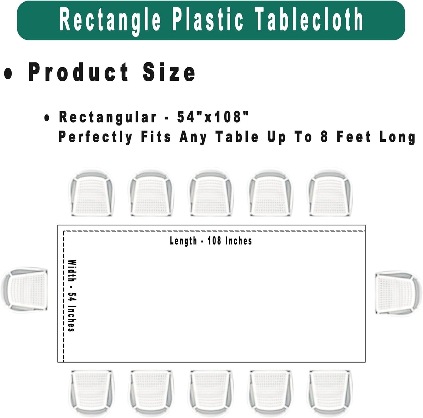 PARTY ULYJA Happy Birthday Plastic Tablecloths 2 Pack Rainbow Disposable Table Covers White Shower Party Tablecovers 54 x 108 Inch Rectangle Table Cloths for Picnic Birthday Wedding Parties 8 ft