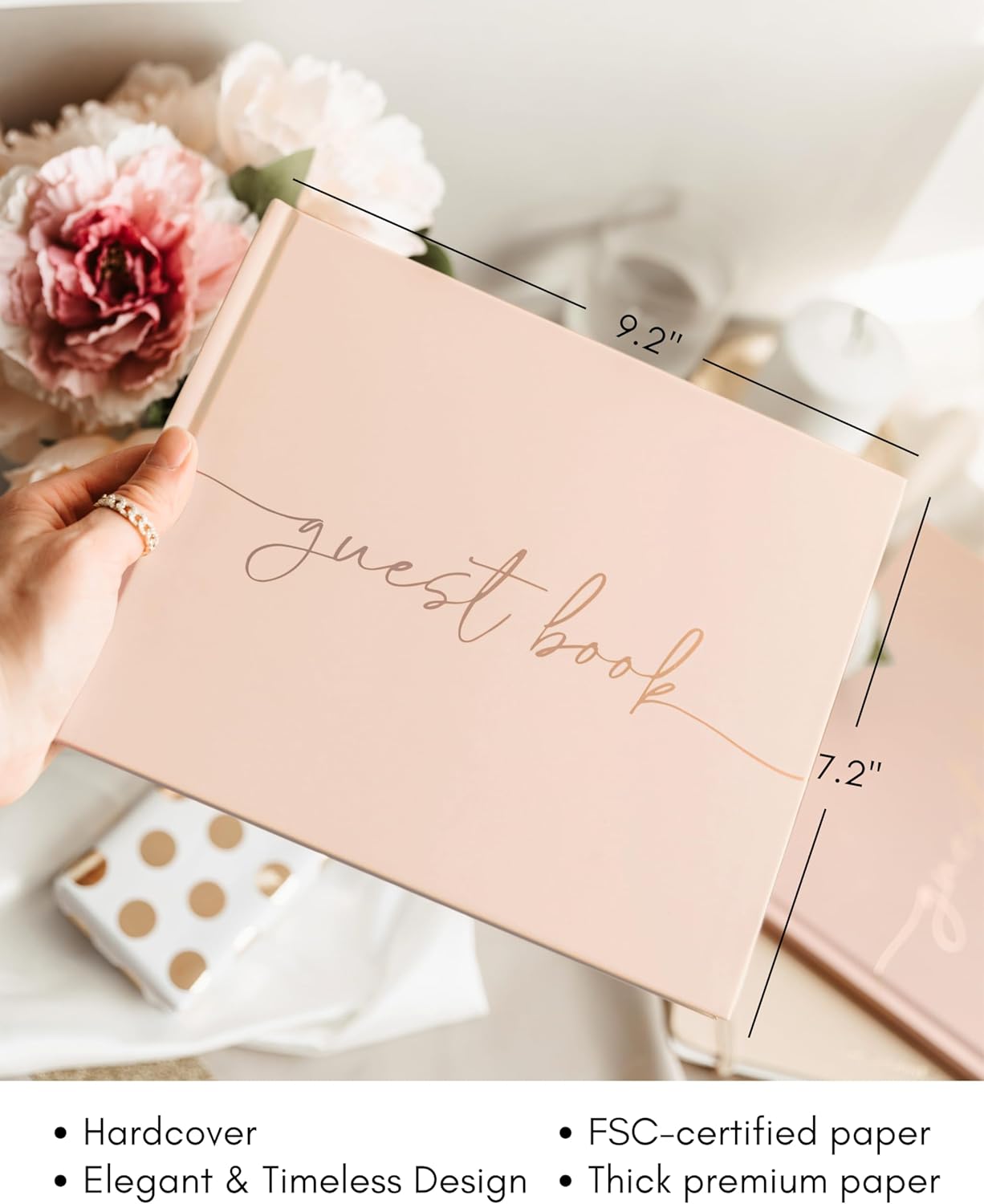 Lamare Wedding Guest Book – Polaroid Guest Book for Wedding Reception, Baby Shower, Birthday, Bridal Shower and Special Event Guestbook – A Stylish Sign in Book for Party - Blank Page