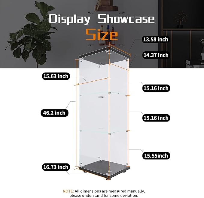 Beauty4U One-Door Glass Display Cabinet, Collection Display, Quick Installation - Image 2