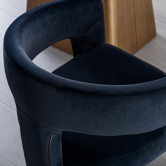 BESTANO Set of 4 Modern Velvet Fabric Upholstered Dining Chairs - Image 4