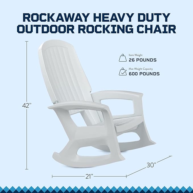 Semco Plastics Rockaway Heavy Duty All Weather Outdoor Rocking Chair - Image 3
