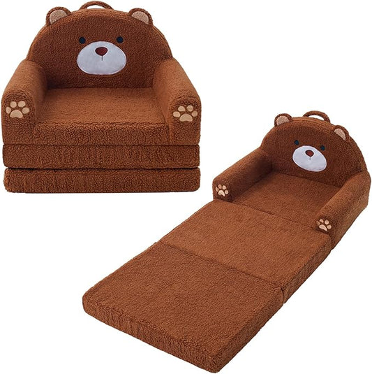 MOONBEEKI 2-in-1 Foldable Toddler Couch, Soft Sherpa Fabric by MOONBEEKI