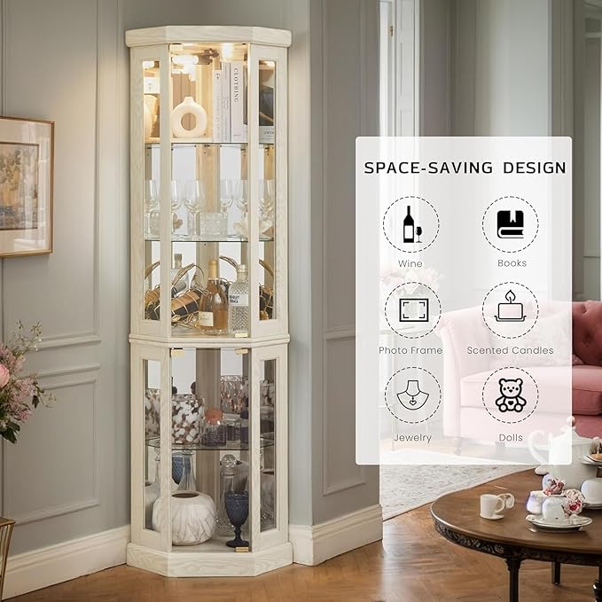 Anwick Corner Display Curio Cabinets - Image 7