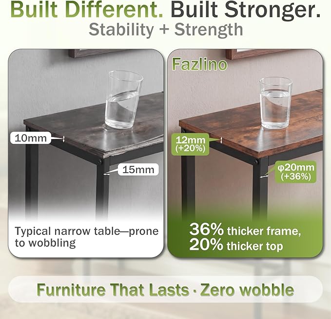 Sturdy Console Table with 98 lb Capacity, Stable Wobble-Free Design - Image 3