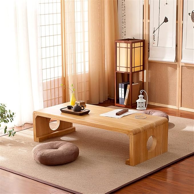 Side Table Japanese Vintage Indoor Wood Furniture Coffee Tea Living Room Low - Image 2