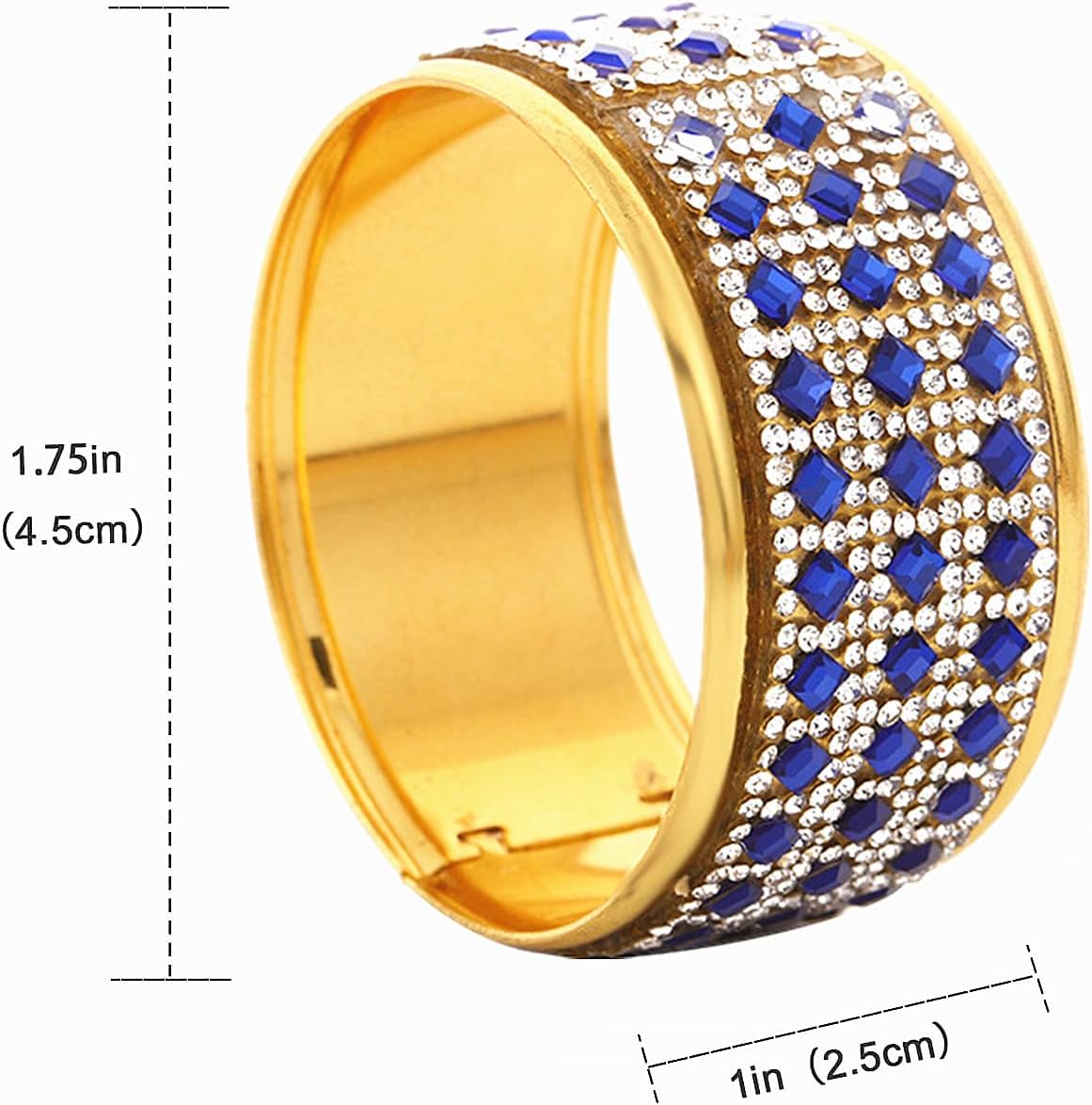 Rhinestone Napkin Ring Gold Napkin Rings Stainless Steel Blue Crystal Napkin Holder Set of 12 for Dinner, Wedding, Party, Holiday, Banquet,Everyday Table Setting Home Decor