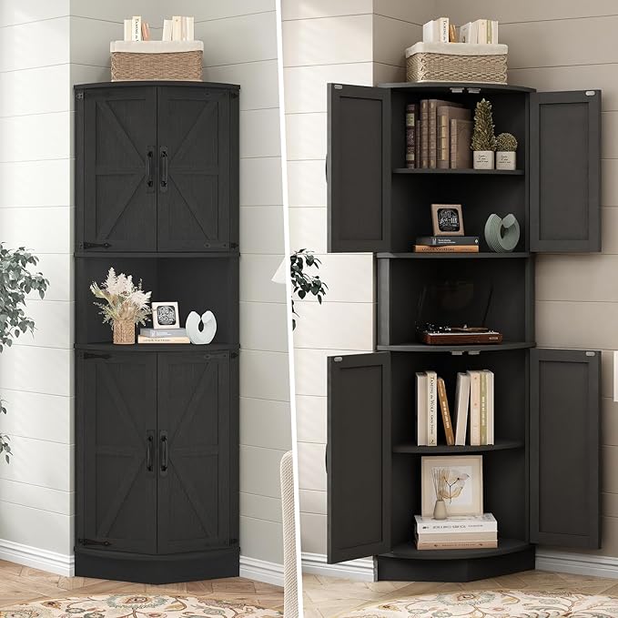 Vabches 64.8" Tall Farmhouse Corner Cabinet - Image 8