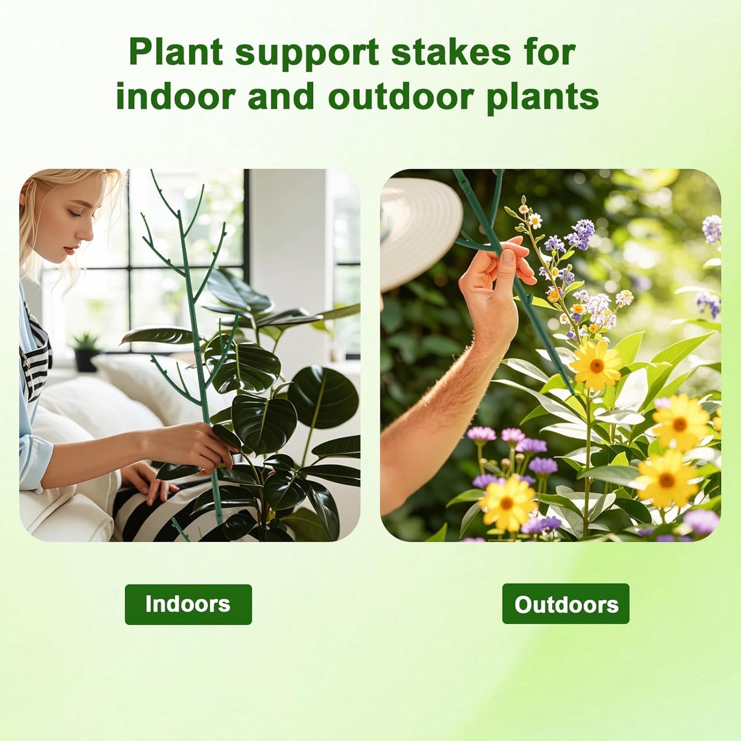 6 Pack Stackable Monstera Plant Support, Plant Stakes for Indoor and Outdoor Plants Use, Garden Stakes for Climbing and Potted Plants, Pothos, Philodendron