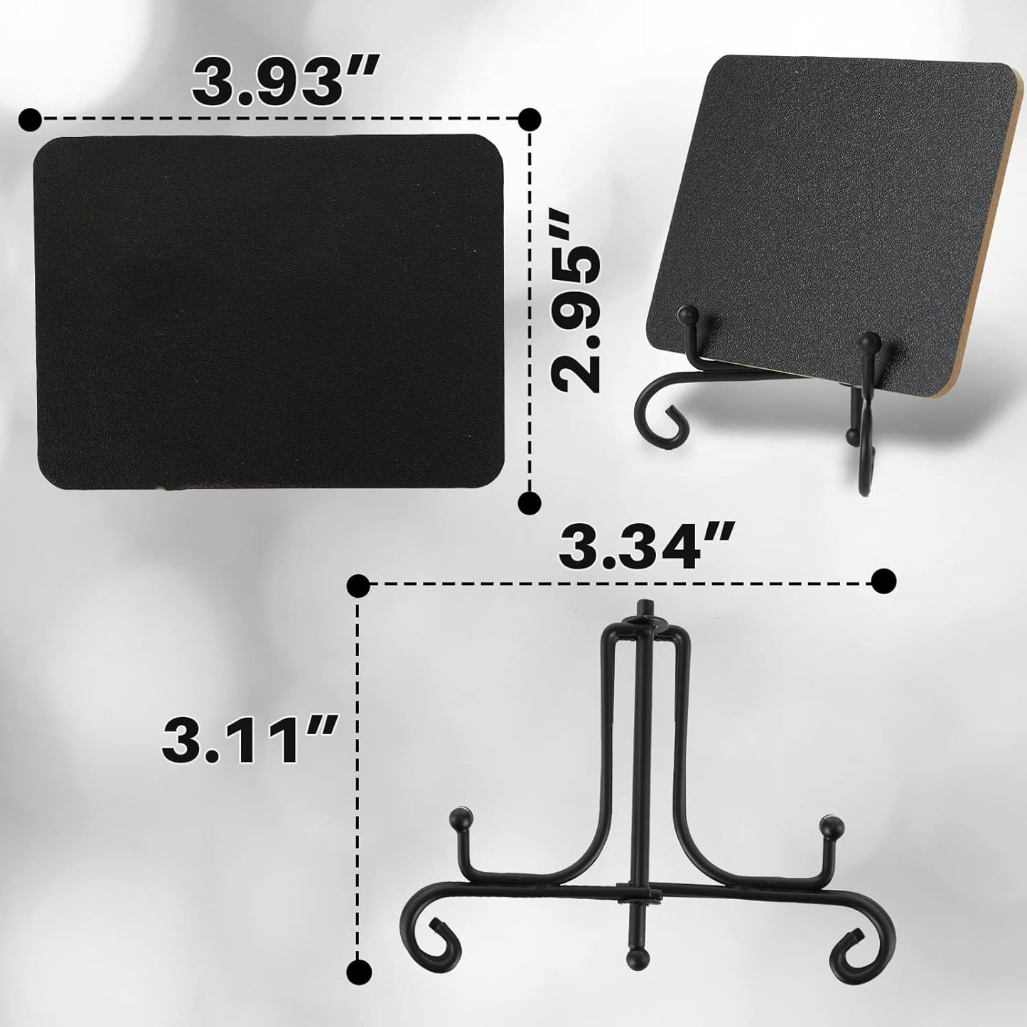 Mini Chalkboard Signs for Food Labels for Party Buffet, Small Place Cards or Name Tags with Iron Stand for Chafing Dish, Mimosa Bar Supplies, Wedding Chalk Board Sign with 2 Pens, 18 Pack Black