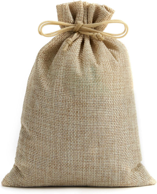 Tendwarm 20 Pcs 5.9x7.8 Inch Burlap Gift Bags with Drawstring Linen Jewelry Bag for Wedding Party Favors