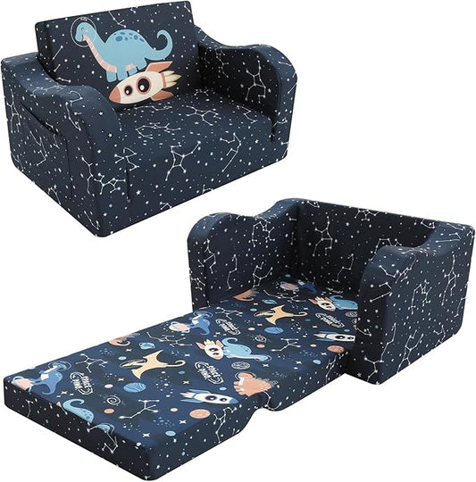 MeMoreCool Toddler Couch, 2-in-1 Kids Couch Fold Out to Lounger, Comfy Toddler by MeMoreCool