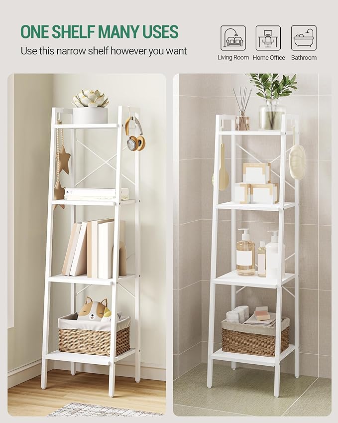 Hzuaneri Ladder Shelf, Bookshelf Bookcase, Freestanding Corner Storage Shelve - Image 4