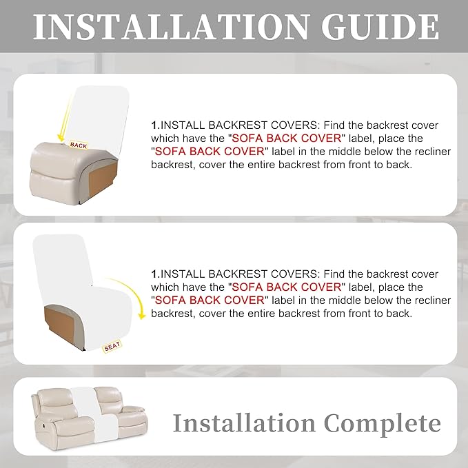 100% Waterproof Sectional Recliner Couch Covers - Image 7