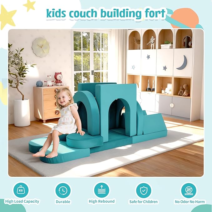 Kids Modular Play Sofa Convertible Foam Play Mat, Transformable Into a Game - Image 7
