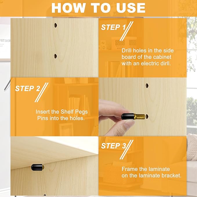 58 Pcs Shelf Pegs Pins, 5mm 1/4 Inch Dual Diameter Metal Shelf Support Pegs - Image 5