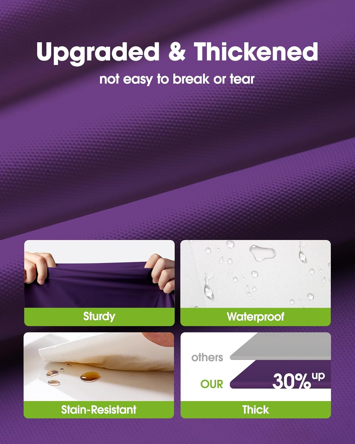 Pureegg Plastic Table Cloth Disposable 10 Pack, 54 x 108 Inch Table Cloths, Halloween Party Decorations, Summerween Decor, Halloween Tablecloths, Rectangle, Plastic Cover, Leakproof & Sturdy, Purple