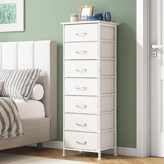 Fixwal Tall Narrow White Dresser by Fixwal