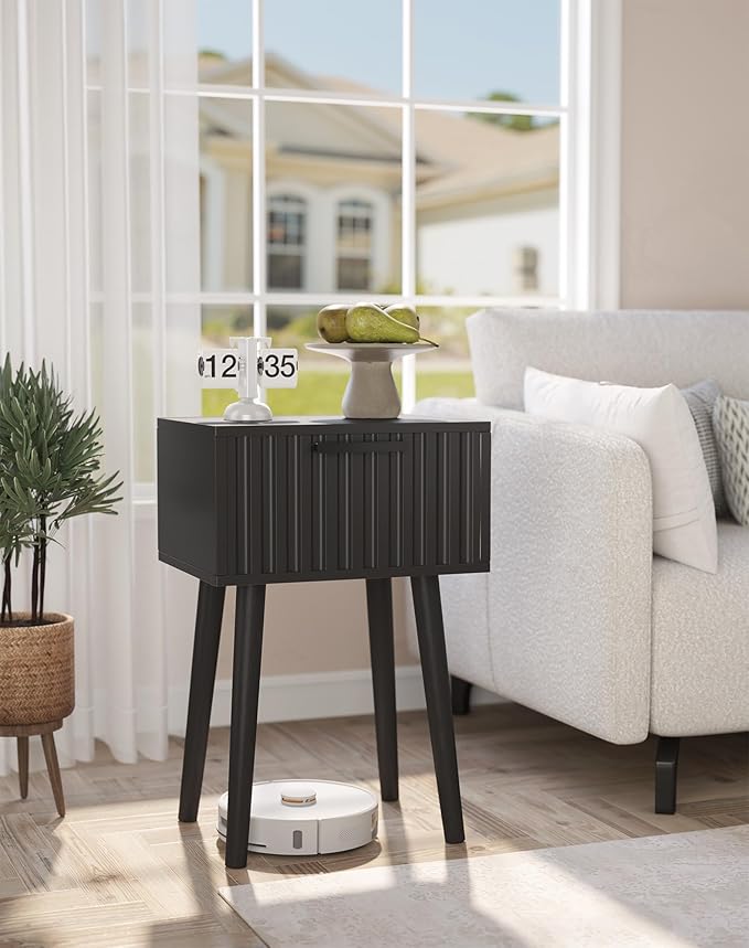 YMYNY Fluted Nightstand Set of 2, Small End Table, Modern Coffee Table - Image 5