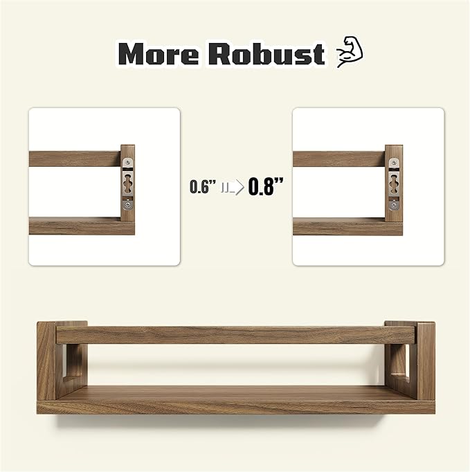 TidyCorner Upgraded Thick Floating Shelves, Solid Wood Bookshelf - Image 4
