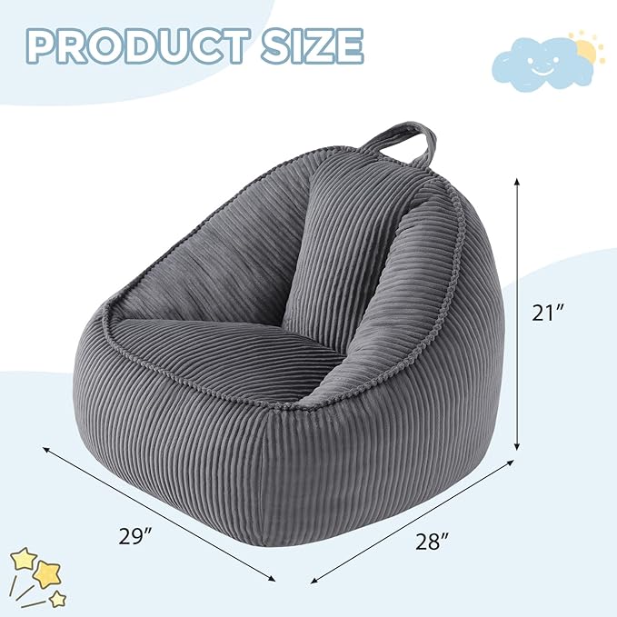 HUGHEAVEN Bean Bag Chairs for Kids, Toddler Bean Bag Chair, Comfy Cozy Reading - Image 2