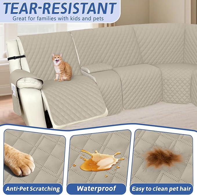 Arfntevss Recliner Sectional Couch Covers 1OO% Waterproof L Shape Sofa Cover - Image 4