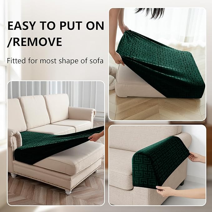 UNBBRRL 10 Pieces Stretch Sofa Cushion Covers - Image 4