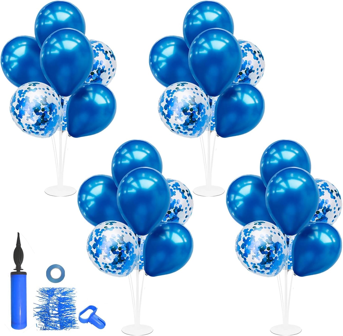 Blue Balloon Stand Centerpiece Table Decorations for Men's Birthday Father's Day Retirement Graduation Decorations Class of 2025(Blue set4)