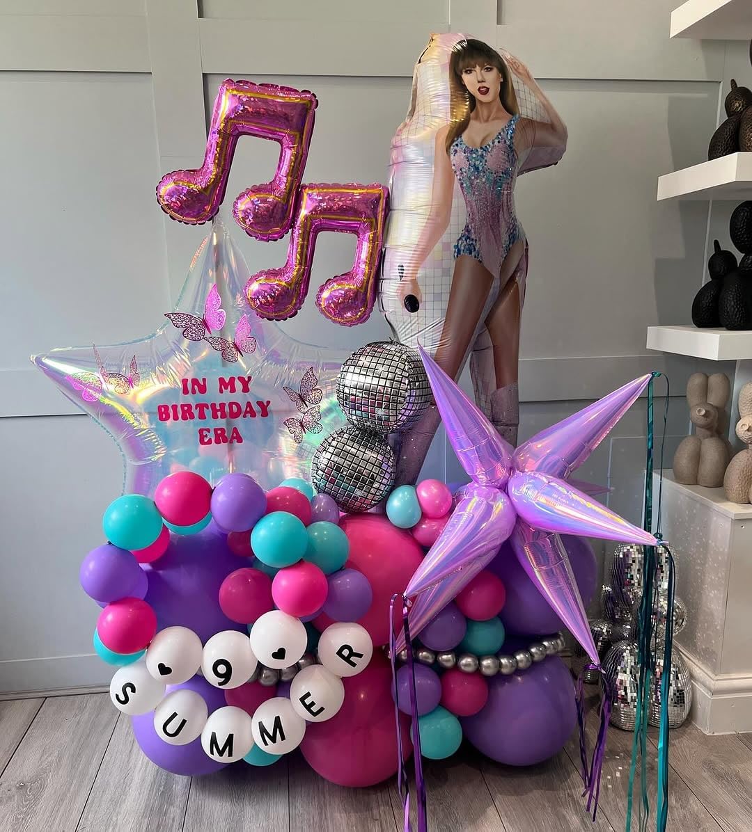 3pcs 26inch 3D iridescent macaron purple Explosion Star foil balloon, colorful macaron purple Foil Cone Star burst Balloons for Birthday Wedding New Year Party Event