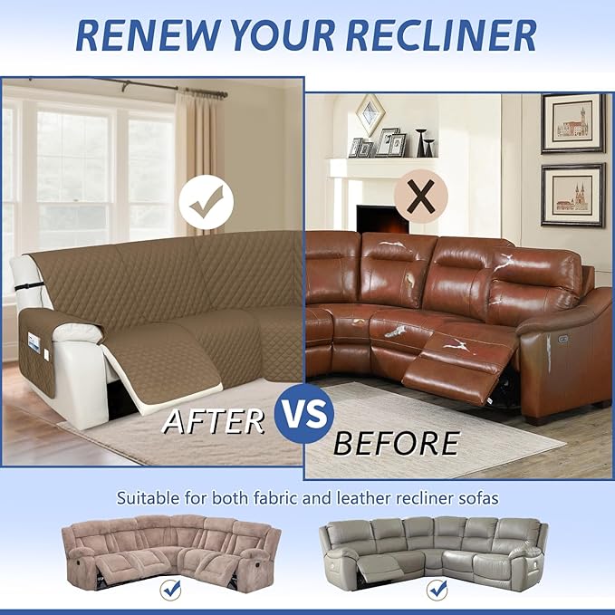 Arfntevss Recliner Sectional Couch Covers 1OO% Waterproof L Shape Sofa Cover - Image 6