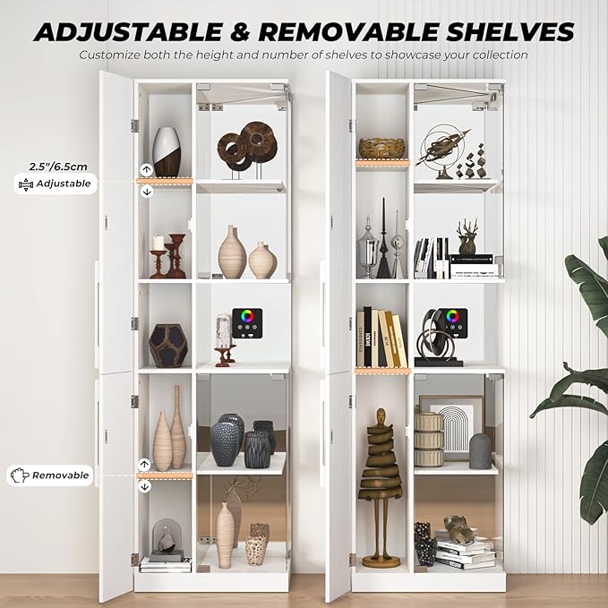 VersionTECH. Glass Display Cabinet - Image 5