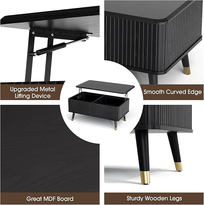 SULIVES Lift Top Coffee Table - Image 4