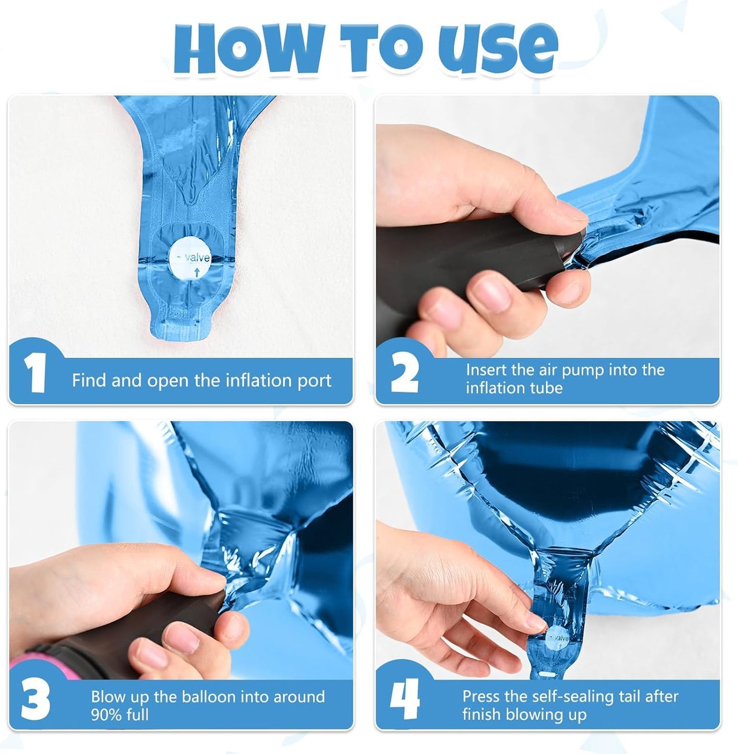 Blue Giant 4D Foil Balloons, 6 Pcs Large Dark Blue Metallic Round Balloons, 22 Inch Big Round Foil Balloon for Graduation Prom Birthday Party Baby Shower Wedding Decorations