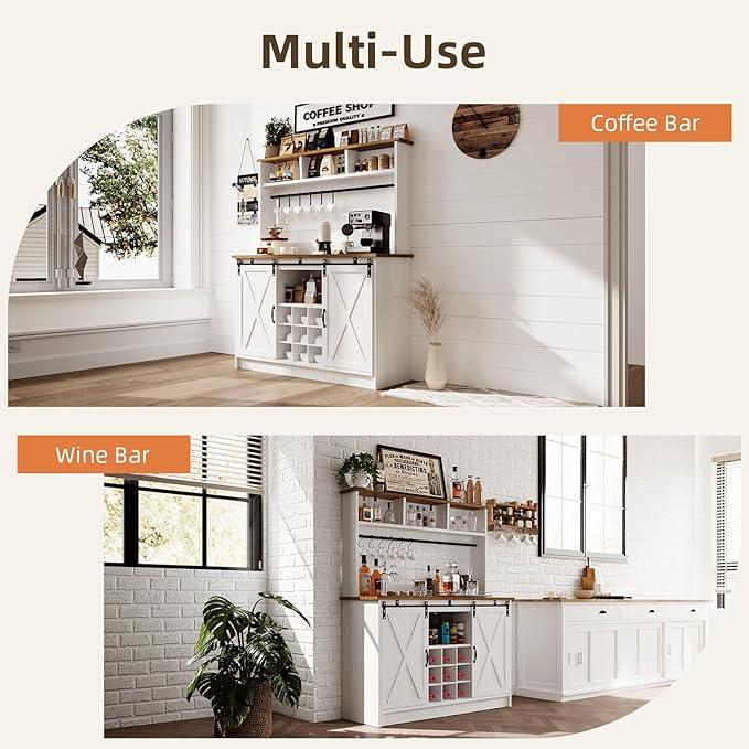 4ever2buy Farmhouse Coffee Bar Cabinet - Image 7