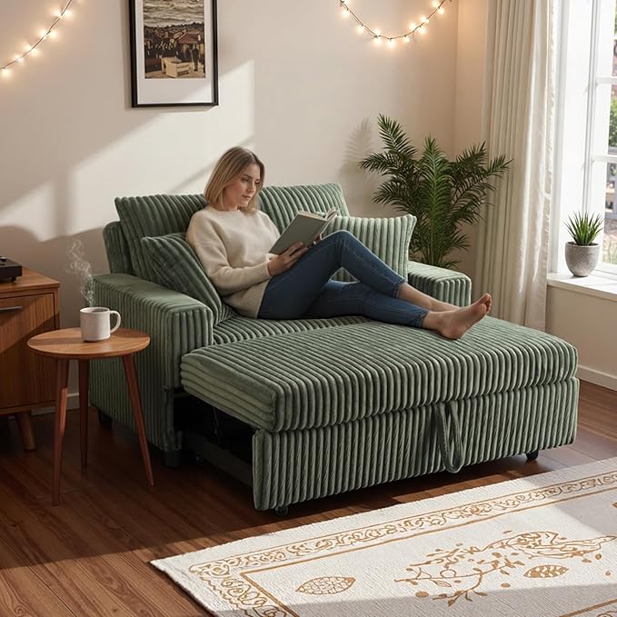 3 in 1 Convertible Sofa Bed，52.8" Pull Out Couch - Image 3