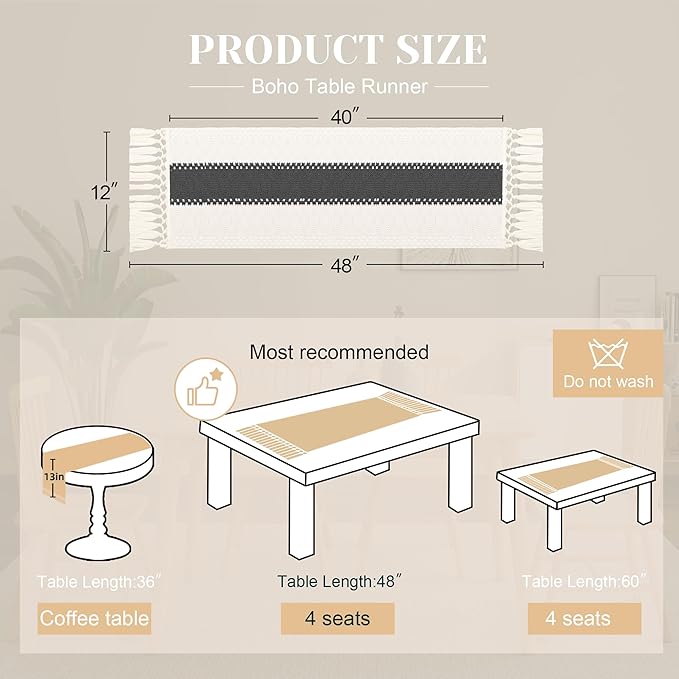 FEXIA Boho Table Runner for Summer Home Decor - Image 2