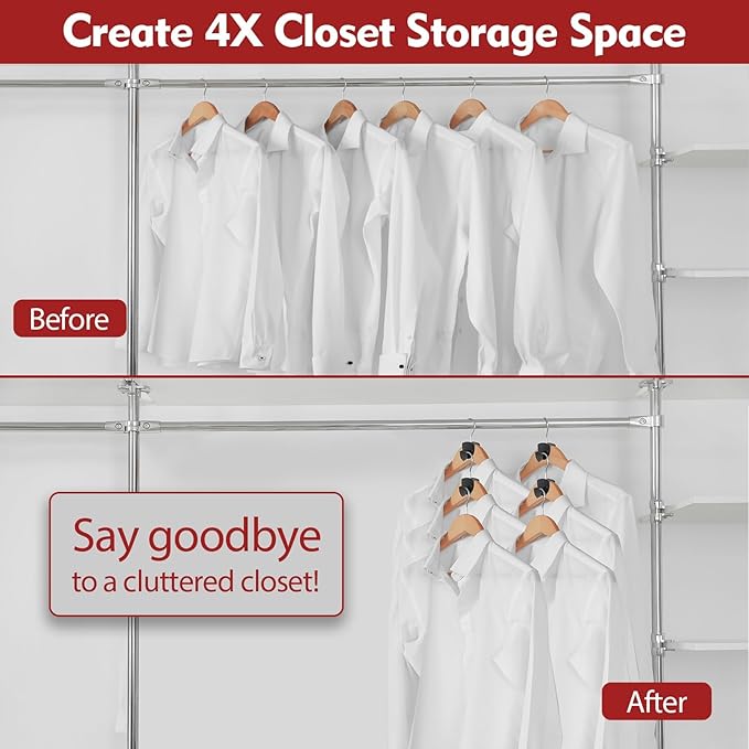 Latoxcaa Space Saving Hanger Hooks 70Pcs, Upgrade Heavy Duty Space Saver - Image 2