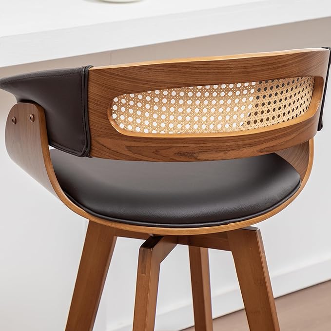 Set of 3 Rattan Swivel Bar Stools - Image 8
