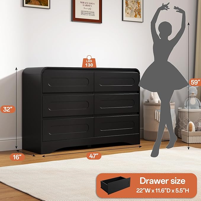 4 Pcs Bedroom Set, Dresser and Nightstand Sets, Including Modern Wooden Tall 6 - Image 3