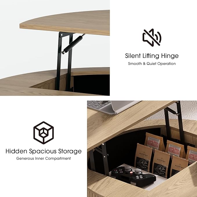 SULIVES Round Coffee Table - Image 4