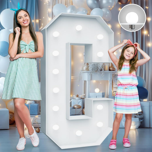 4FT Marquee Light Up Letters - Cool White Light Up Letters C with Fixed Water Bag, Party Decoration Large Marquee Light Up Letters can Be Used for Wedding Decoration, Birthday Party Decoration