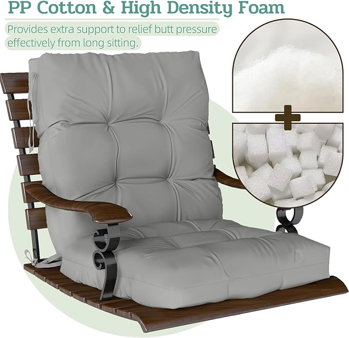 Outdoor Chair Cushion, High Back Soft Seat Pad - Image 4
