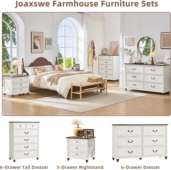 Joaxswe Farmhouse 6 Drawers Dresser - Image 6