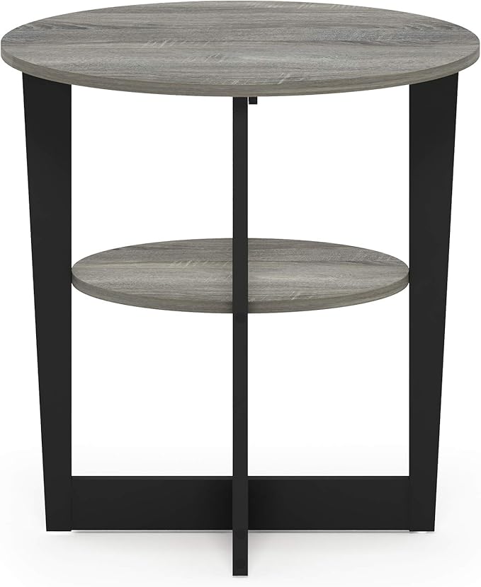 Furinno JAYA Side Table, 2-Tier Round Modern End Table - Image 7
